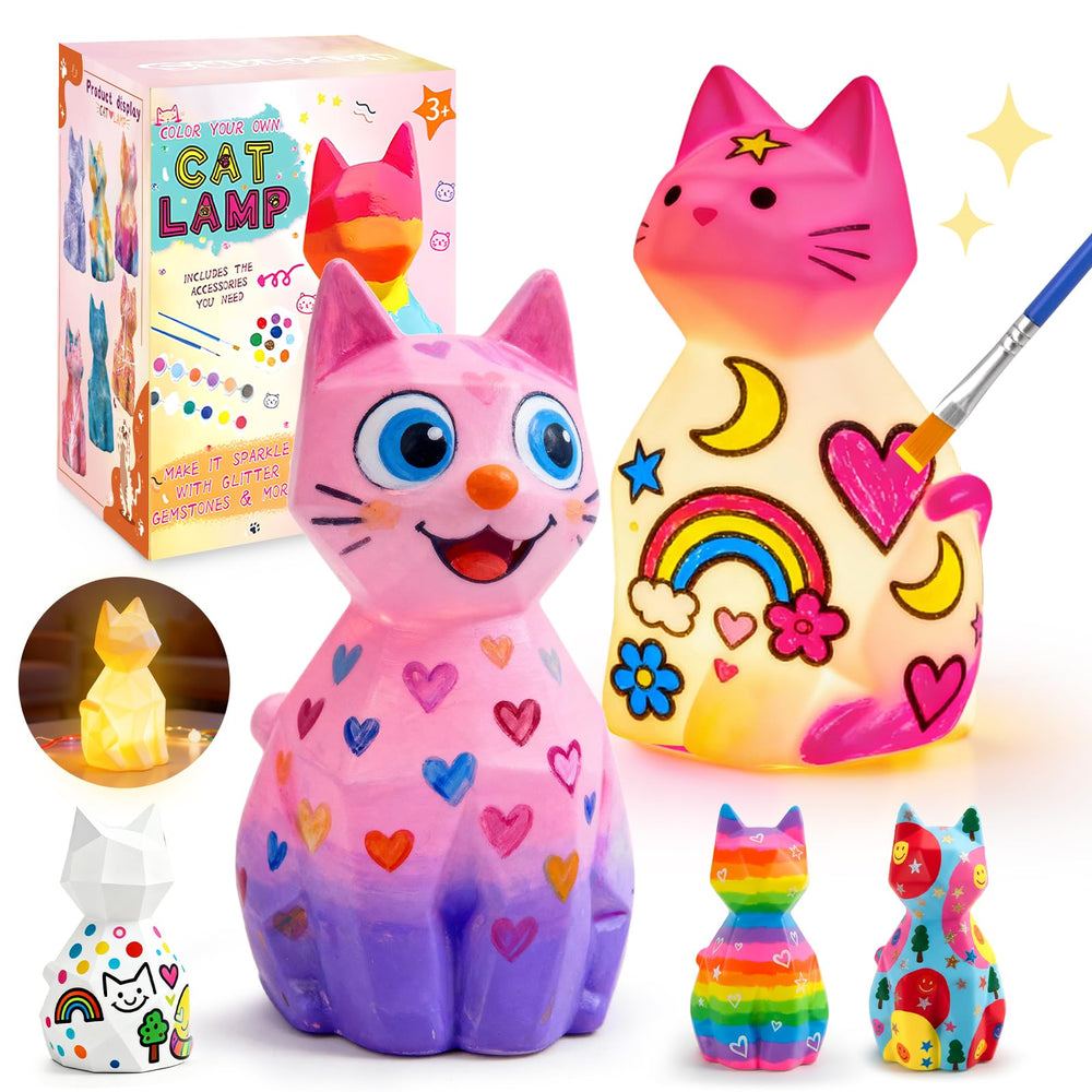 HAPMARS paint your own cat lamp kit packaging for at-home creative projects.