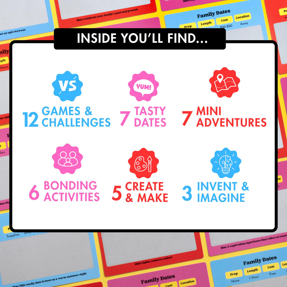 Happy Duo Family Dates family trivia cards to boost teamwork