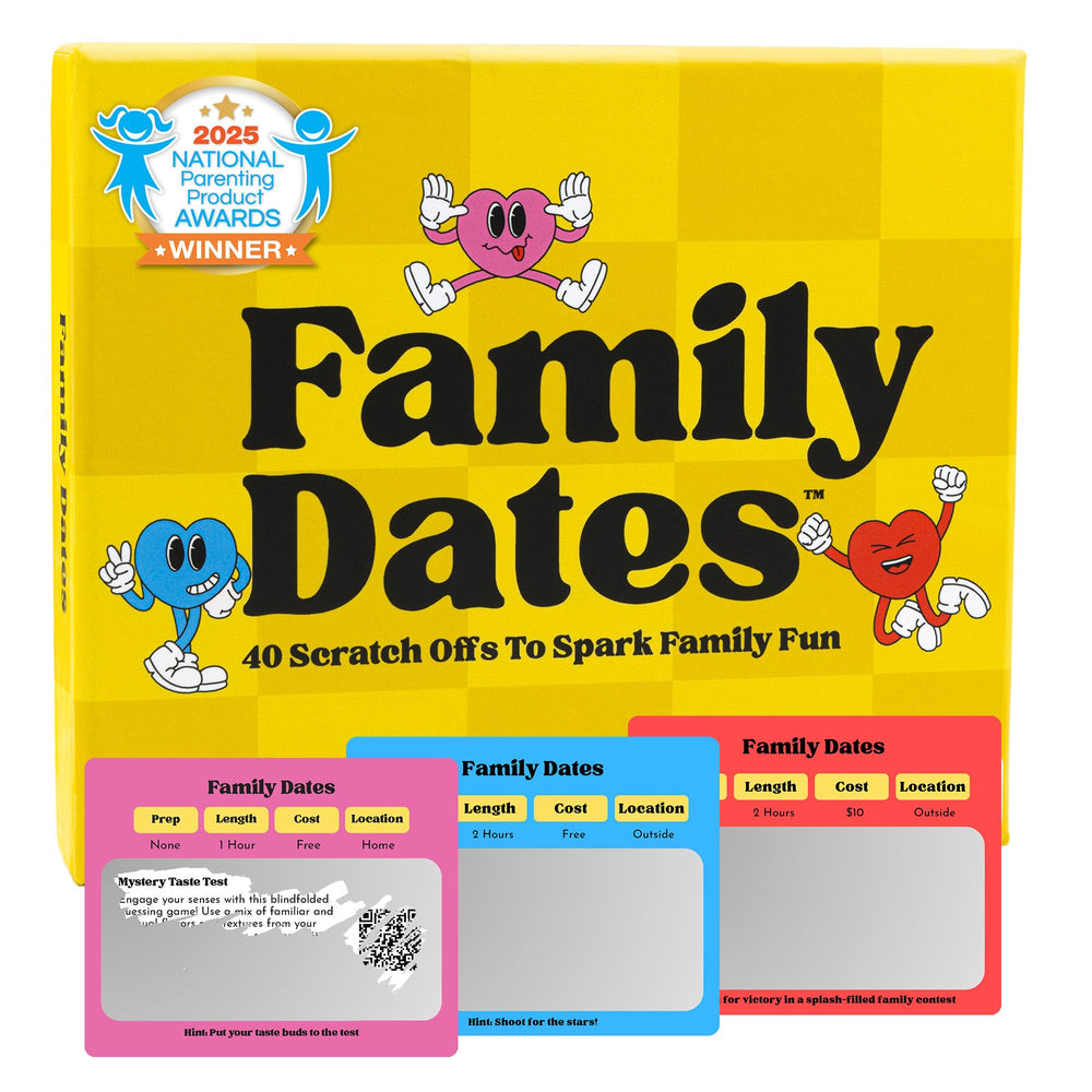 Happy Duo Family Dates scratch-off cards for family nights and screen-free fun