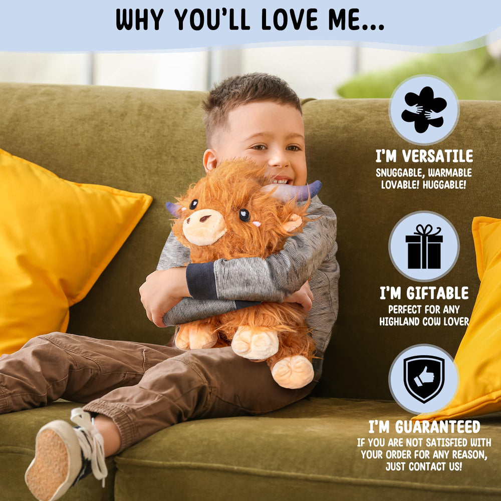 Happy Fuel Highland Cow gift-ready packaging, ideal as a cute present for kids.