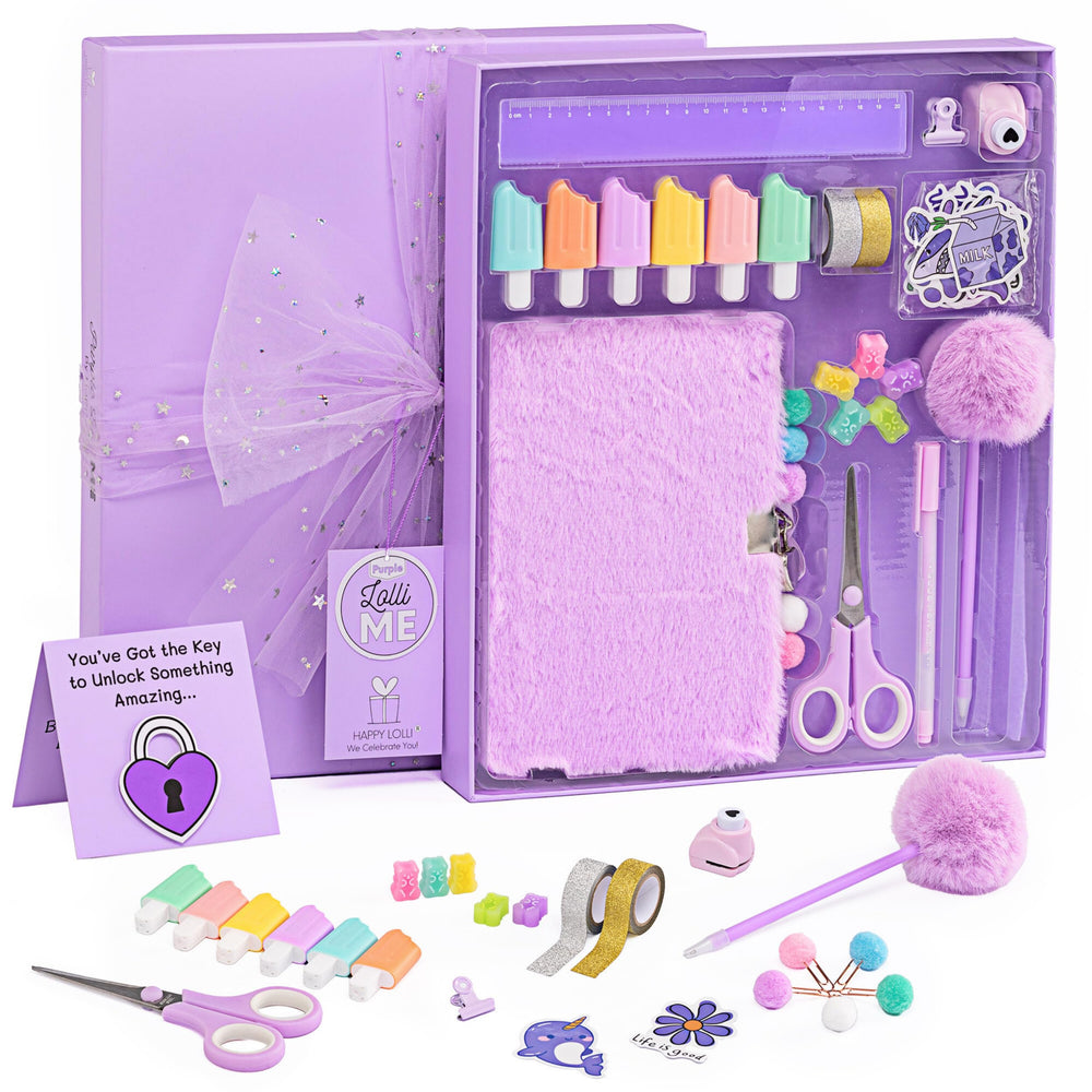 HAPPY LOLLI Purple LolliME diary cover with lockable design for private journaling and imagination