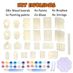 hapray birdhouse kit paint colors: vibrant hues for creative decorating sessions.