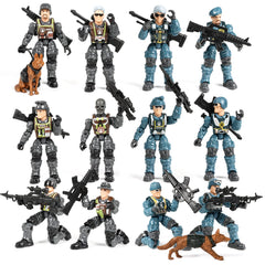 HAPTIME army men blue soldier collection showing poseable figures for dynamic battles
