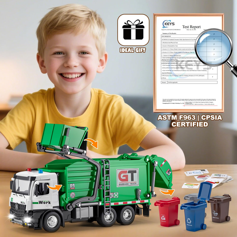 HAPYAD garbage truck trash bins provide realistic sorting pretend play.