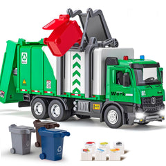 HAPYAD garbage truck with metal cab for durable, realistic playtime.