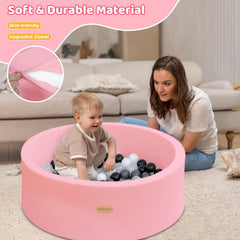 HARBOLLE memory foam pit edge close-up, pink safety cushioning.