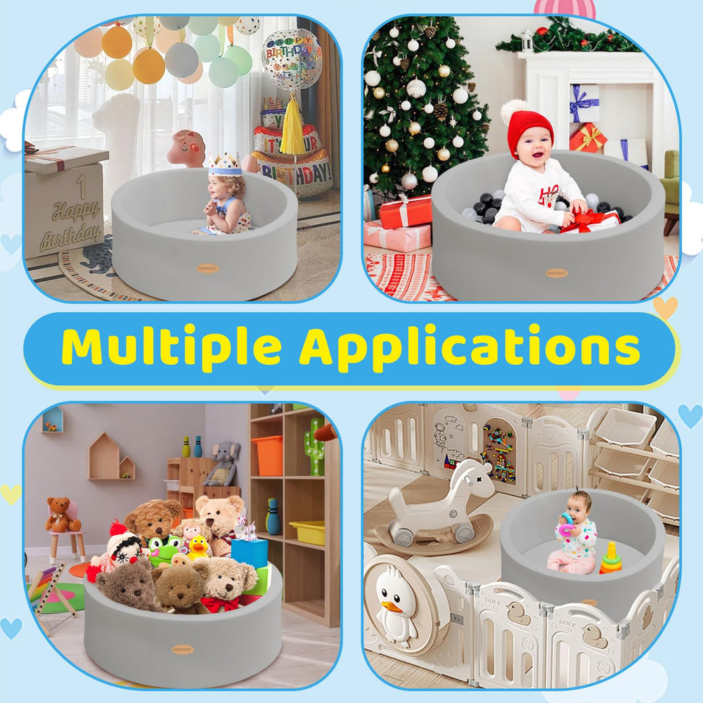Harbolle ball pit with zipper and detachable bottom aids cleaning.