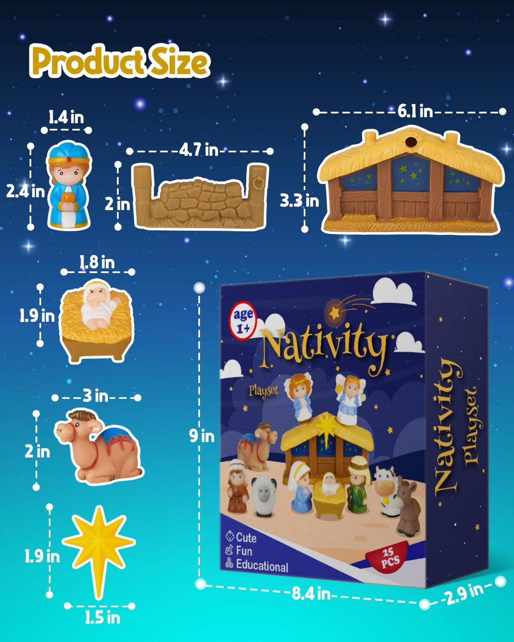 Hardwind manger scene for interactive classroom nativity storytelling