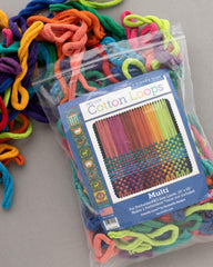 Harrisville Designs Pro Loops rainbow set close-up showing durable cotton texture.