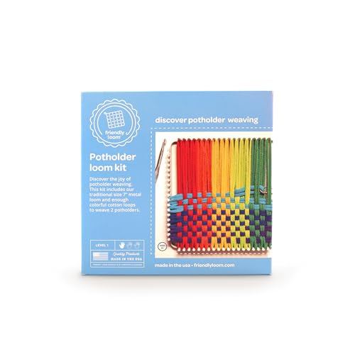 Rainbow cotton loops from Harrisville Designs for colorful potholder weaving