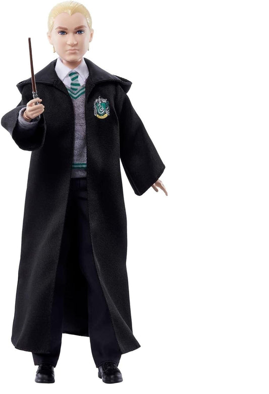 Harry Potter Draco Malfoy doll front view in authentic Hogwarts uniform for display