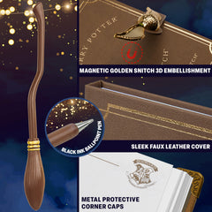 Harry Potter faux leather cover provides durable protection for daily notes