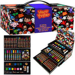 Harry Potter Gifts 130pcs colored pencils art set for kids' creative drawing sessions.