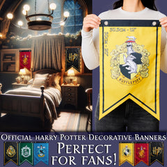 Harry Potter Gifts banner Slytherin flag adds dramatic room flair for parties and photo backdrops