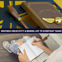 Harry Potter notebook featuring Golden Snitch detail on the cover