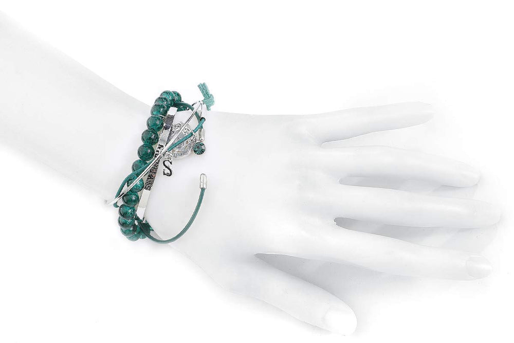 Five bracelets wrapped together for a stacked look that elevates any Harry Potter look