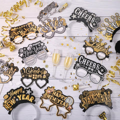 Harrycle Happy New Year headbands provide comfortable, glittering wear for photos.