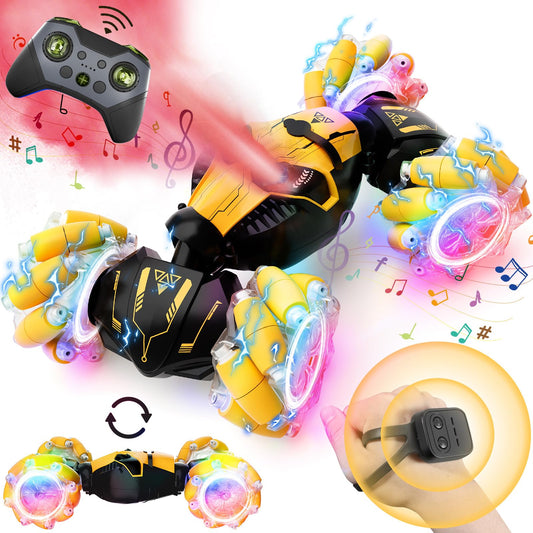 HarworLife remote control car demonstrates 360-degree rotation for dynamic stunts.