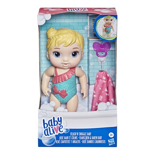 Hasbro Baby Alive Splash 'n Snuggle doll drying with towel after bath