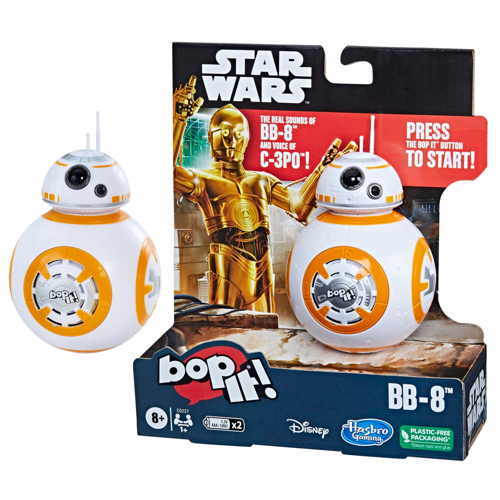 Ideal for ages 8+, Hasbro Bop It! BB-8 Edition offers screen-free fun.