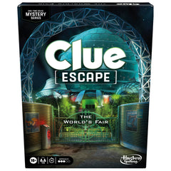 Hasbro Gaming Clue Escape World’s Fair board showing evolving exhibit layout for team play.