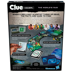 Hasbro Gaming Clue Escape World’s Fair pawns moving across the board during play.