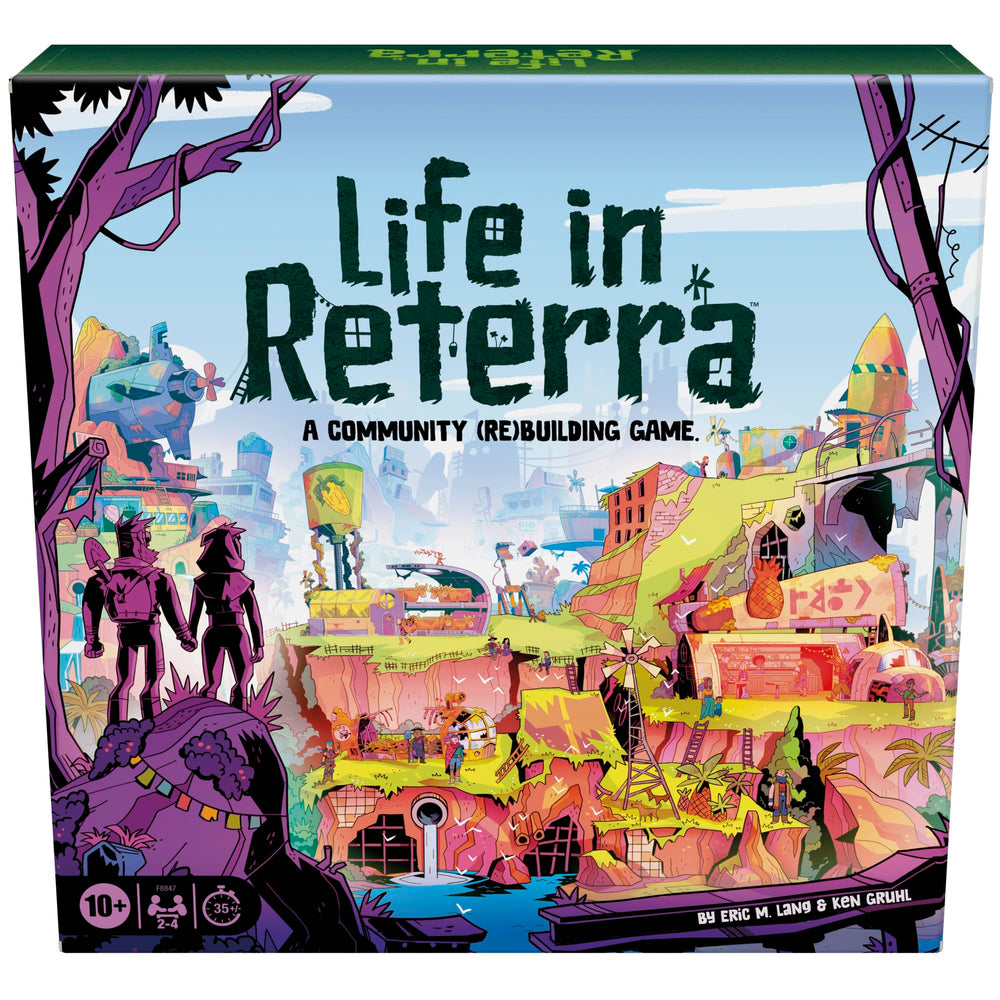 Hasbro Gaming Life in Reterra tiles-placing shows strategic placement for family game night