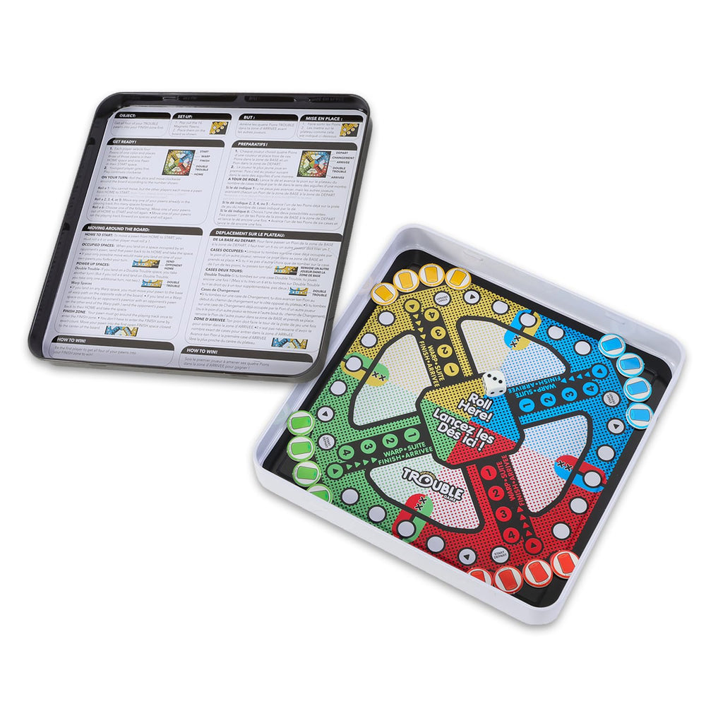 Hasbro Gaming magnetic travel set Rex-Man stickers highlight kid-friendly branding