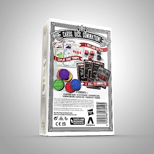 Hasbro Gaming Risk Strike travel box is compact for on-the-go play.