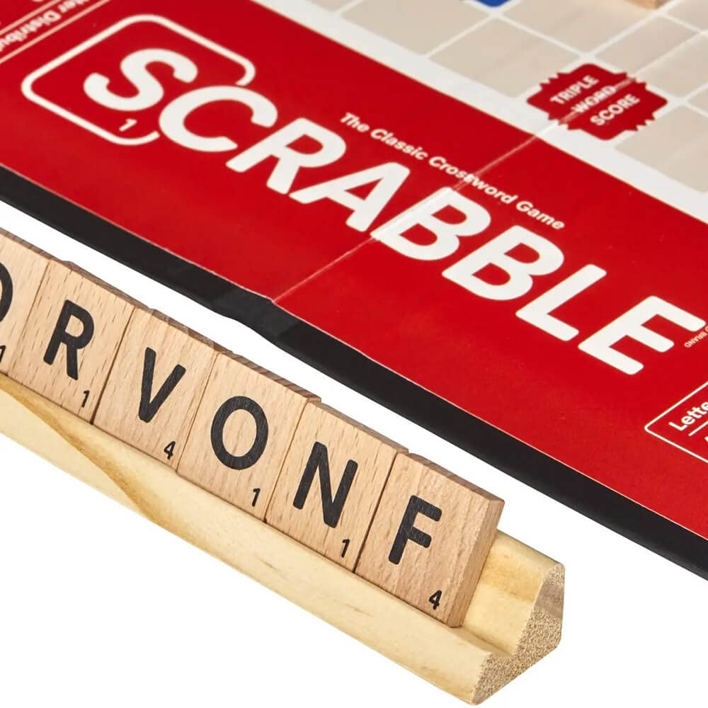 Hasbro Gaming Scrabble supports 2-4 players for friendly family competition.