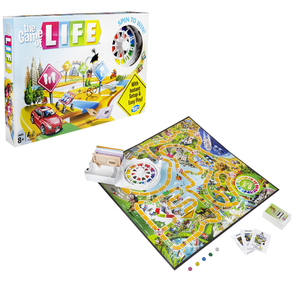 Hasbro Gaming The Game of Life spinner in action guiding player moves