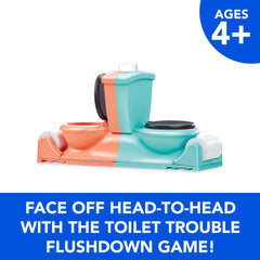 Hasbro Gaming Toilet Trouble Flushdown toilet paper spins center stage moments