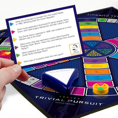 Hasbro Gaming Trivial Pursuit Master Edition electronic timer keeps rounds moving smoothly.