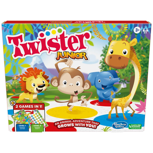 Hasbro Twister Junior Animal Adventure safari mat in action for indoor family play.
