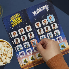 Hasbro Yahtzee Jr. Star Wars Kai, Yoda, Nash, Lys, Nubs lineup boosts familiar appeal.