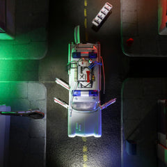 Hasbro Ghostbusters Ecto-1 1984 gurney slide-out adds play options.