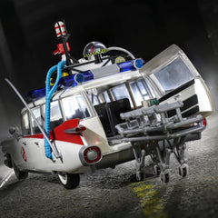 Hasbro Ghostbusters Ecto-1 1984 rear view with gurney detail.