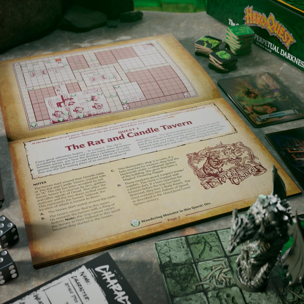 Hasbro HeroQuest elvish map invites exploration during sessions.