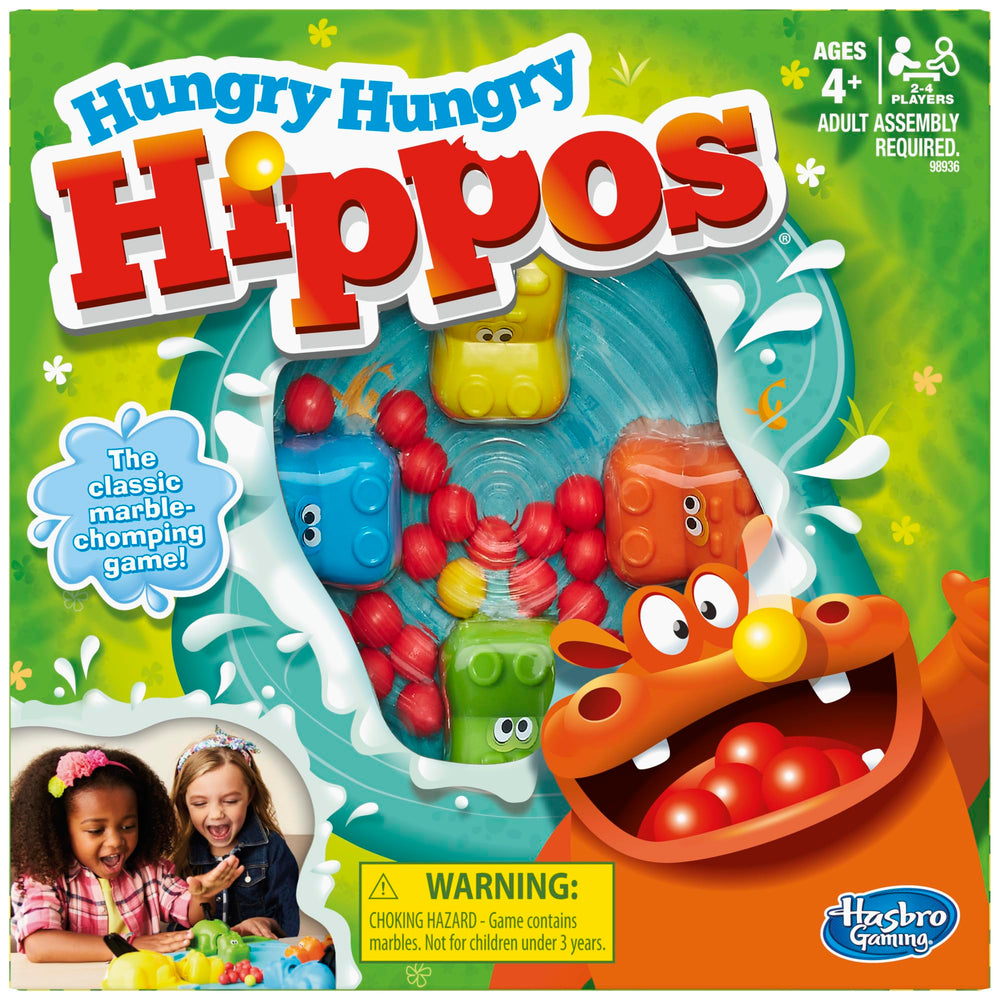 Hasbro Hungry Hungry Hippos game base ready for fast marbles.
