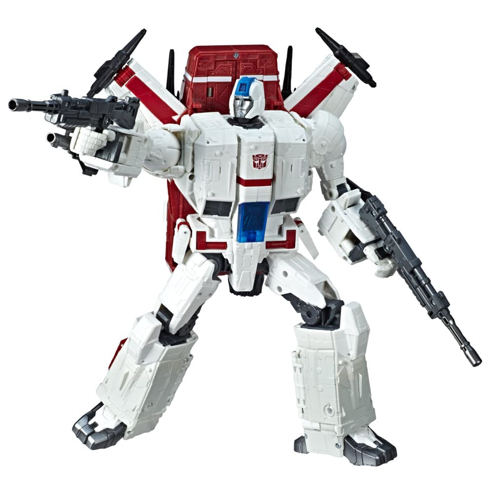 Hasbro Jetfire robot-to-jet mode showcases the 11-inch figure in flight-ready pose.