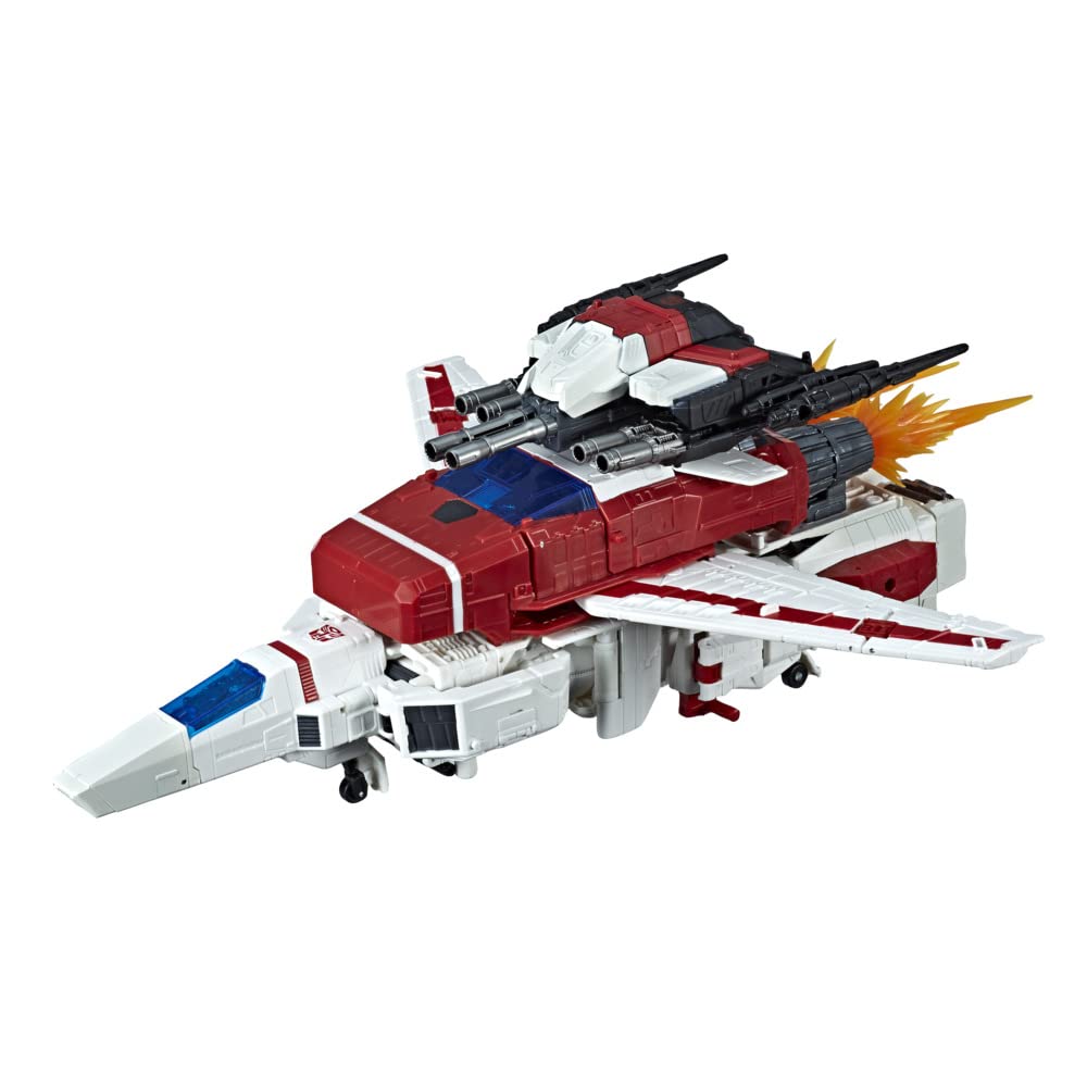 Hasbro Jetfire weapon loadout ready highlights modular accessories for customizable battle configurations.