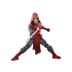 Hasbro Marvel Legends Fist Ninja accessories display for shelf setup.