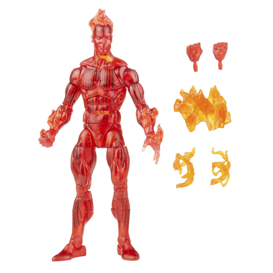 Hasbro Marvel Legends Human Torch figure with flame effects for dramatic display