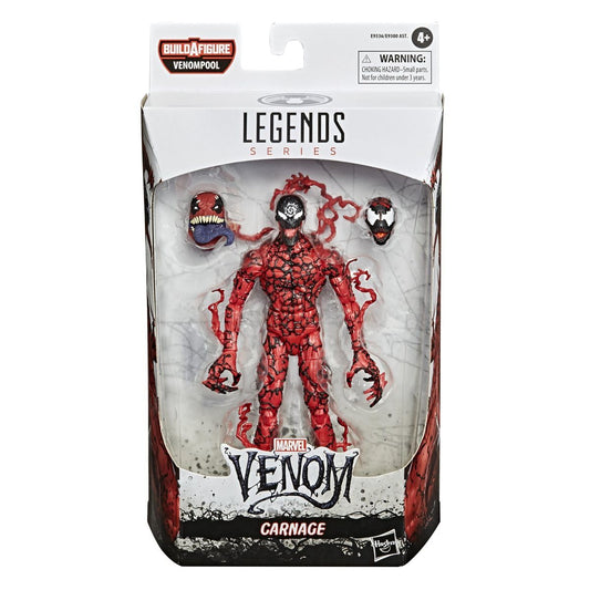 Hasbro Marvel Legends Venom Carnage 6-inch figure ready for dynamic posing and display.