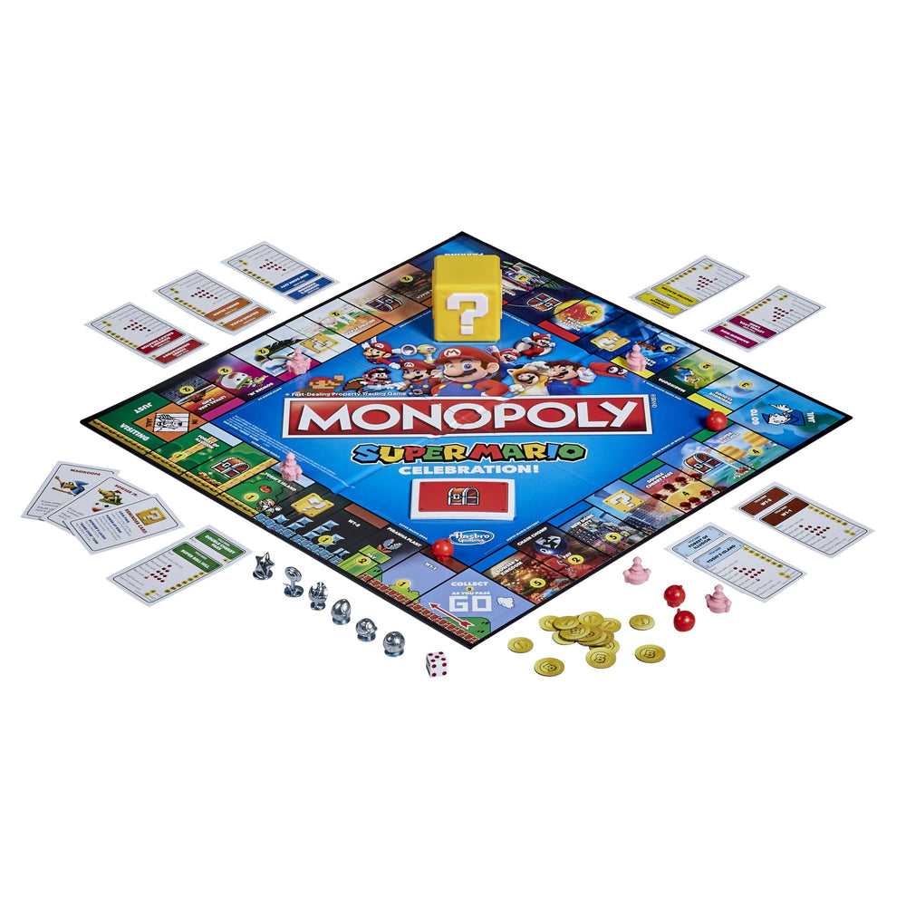 Hasbro Monopoly Super Mario Celebration Toad houses on the board