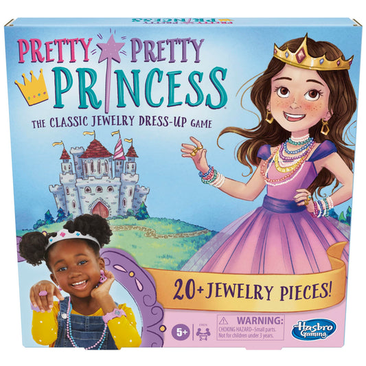 Hasbro Pretty Pretty Princess necklace piece sparkles during dress-up play.