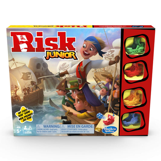 Hasbro Risk Jr game board with pirate ships and treasure islands for imaginative play