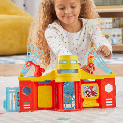 Hasbro Spidey Stark Tower includes 4-inch Iron Man figure for instant play.