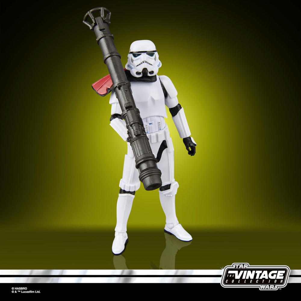 Hasbro STAR WARS Vintage rocket-launcher trooper detailed deco enhances collection.
