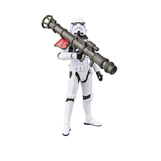 Hasbro STAR WARS Vintage rocket-launcher trooper figure displays premium deco for collectors.